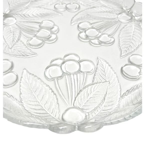 Mikasa Clear Crystal Platter 12" Glass Appetizer Serving Dish Cherries Pattern - Picture 3 of 16
